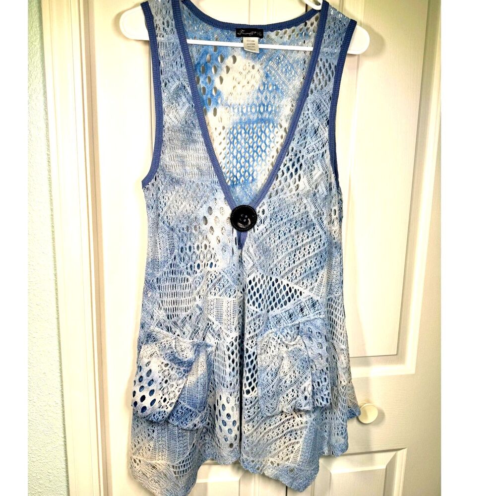 Firmianality Swim Suit Cover Up with pockets Women Sky Blue XL